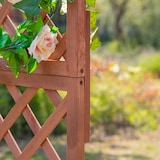 thumbnail of Outsunny jardinera con enrejado de madera maciza macetero de jardín con soporte para trepadora para cultivo de plantas flores 72,5x31,5x149,5 cm