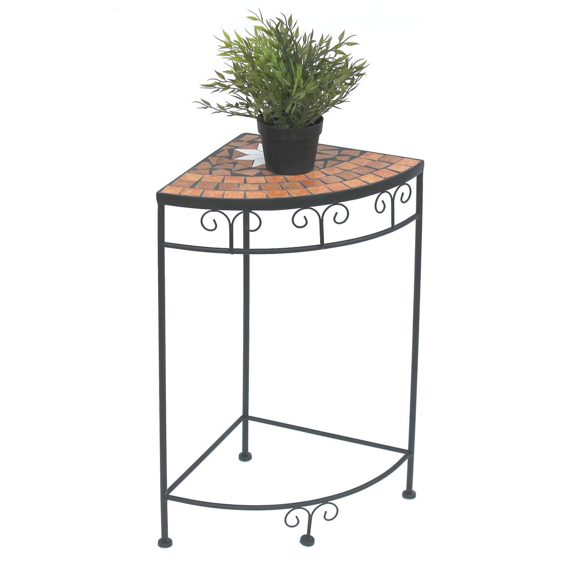 DanDiBo Blumenhocker Mosaik Eckregal 62 cm Blumenständer 12013 Beistelltisch Pflanzenständer Mosaiktisch Ecke