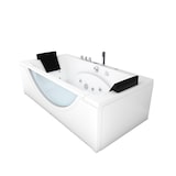 thumbnail of Whirlpool Pool Badewanne Eckwanne Wanne W81R-TH-A-SC 90x180cm mit Radio+Farblicht, aktive Schlauch-Reinigung