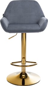 thumbnail of Barhocker BIKEL - Samt Dunkelgrau 51x52x89 cm Gold | Barstuhl Höhenverstellbar Mit Lehne Drehbar Tresenhocker Tresenstuhl Kneipenhocker Kneipenstuhl