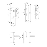 thumbnail of Garniture serrure axe 40 pdt ½ tour vbz/br 2 clés + ensemble leto