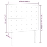 thumbnail of Décoshop26 - Cabecero accesorio de dormitorio iluminación LED 100 x 5 x 118/128 cm tejido de terciopelo gris claro TDL0201460