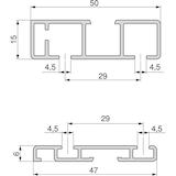 thumbnail of Système de montage en surface Flow en kit pour une armoire avec 2 portes coulissantes en bois avec fermeture souple. Emuca
