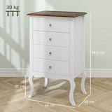 thumbnail of HOMCOM cómoda con 4 cajones cómoda de dormitorio estilo francés con diseño anti-vuelco cajonera para salón pasillo 60x40x98,5 cm blanco y roble
