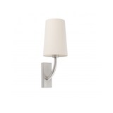 thumbnail of rem, applique in metallo nickelato con paralume in tessuto beige, faro barcelona