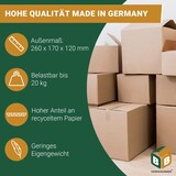 thumbnail of 25 x Faltkarton (260 x 170 x 120 mm) stabil 1-wellig Versandkarton Päckchen DHL Hermes Schachtel Box Paket braun BB-Verpackungen