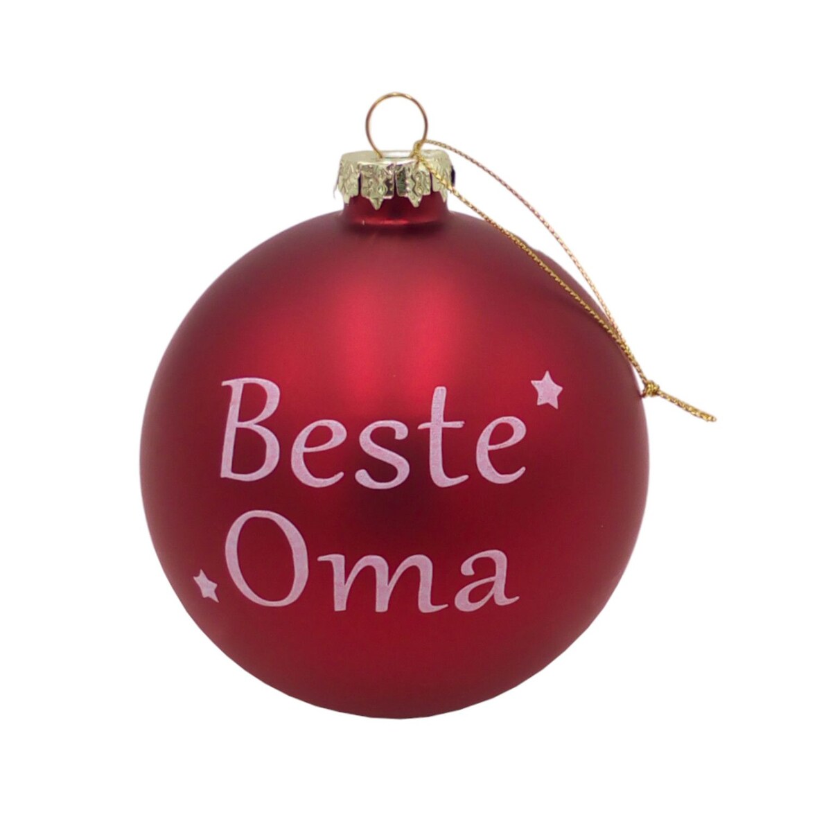 BURI Glas-Weihnachtsbaumkugeln rot mit Spruch ∅ 10cm Christbaumschmuck Weihnachtsdeko Beste Oma