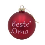 thumbnail of BURI Glas-Weihnachtsbaumkugeln rot mit Spruch ∅ 10cm Christbaumschmuck Weihnachtsdeko Beste Oma