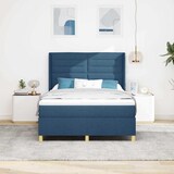 thumbnail of vidaXL Boxspringbett mit Matratze mit Kopfteil Blau 140 x 190 cm Stoff