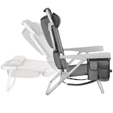 thumbnail of tectake, Aluminium Strandstuhl Coral, klappbar, mit Rucksackfunktion, 63x69.5x10cm, grau