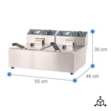 thumbnail of Cleiton® Freidora Industrial Eléctrica 6+6 Litros Doble Sobremesa | Freidora Profesional de Aceite en Acero Inox 5000 W Termostato Alta Precisión