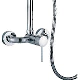 thumbnail of Set colonna doccia telescopica cromo con soffione e doccetta in abs