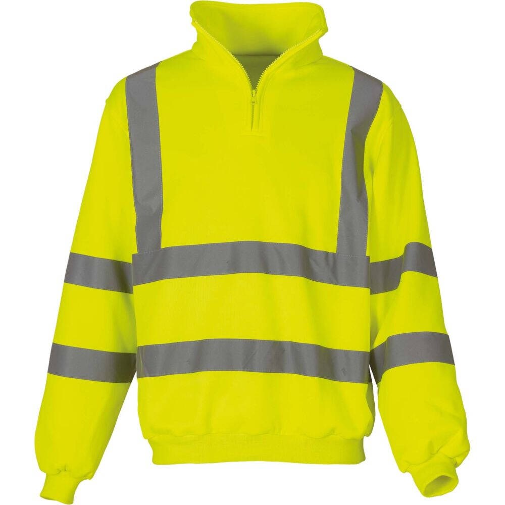 Sweat shirt de travail col zippé haute visibilité  jaune T.M Yoko