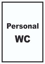 thumbnail of Personal WC Schild mit Text hochkant A4 (210x297mm)