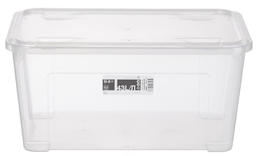 aro Contenitore con coperchio, plastica, 58.2 x 38 x 27.8 cm (La x Pr x Al), 43 L, trasparente