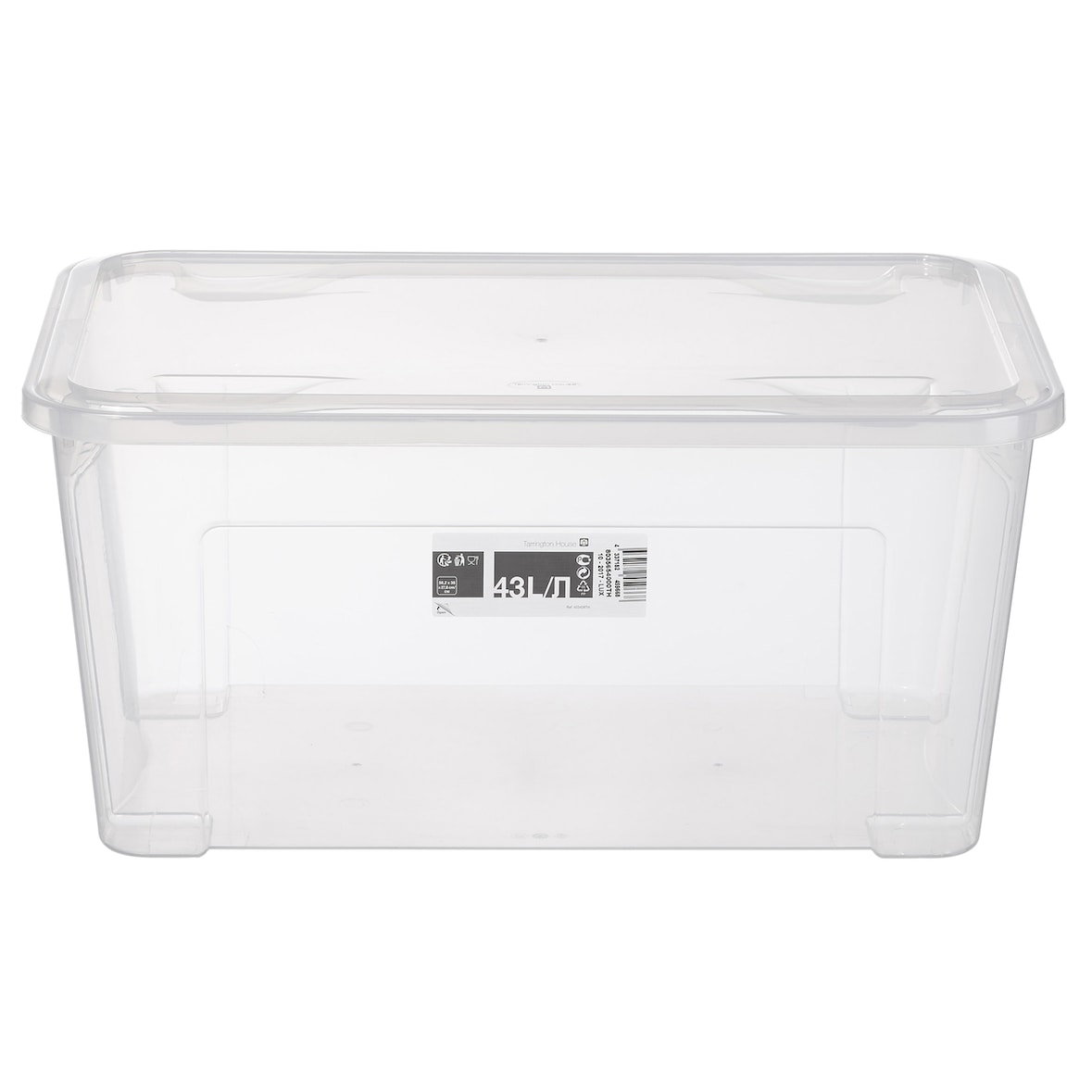 aro Caixa multiusos, plástico, 58.2 x 38 x 27.8 cm, 43 L, com tampa, transparente