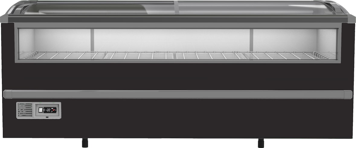 Supermarkt Tiefkühltruhe EMDA | 1005 Liter, HxBxT 89,4x212,4x95,2cm | -18/-23°C | Schwarz | + CHEFGASTRO Geschirrtuch