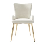 thumbnail of Merax Samt-Esszimmerstuhl(Set, 2 St), 6er-Set, Polsterstühle Küchenstühle luxuriöser Wohnzimmer-Schlafzimmer-Loungesessel , Beige&Gold