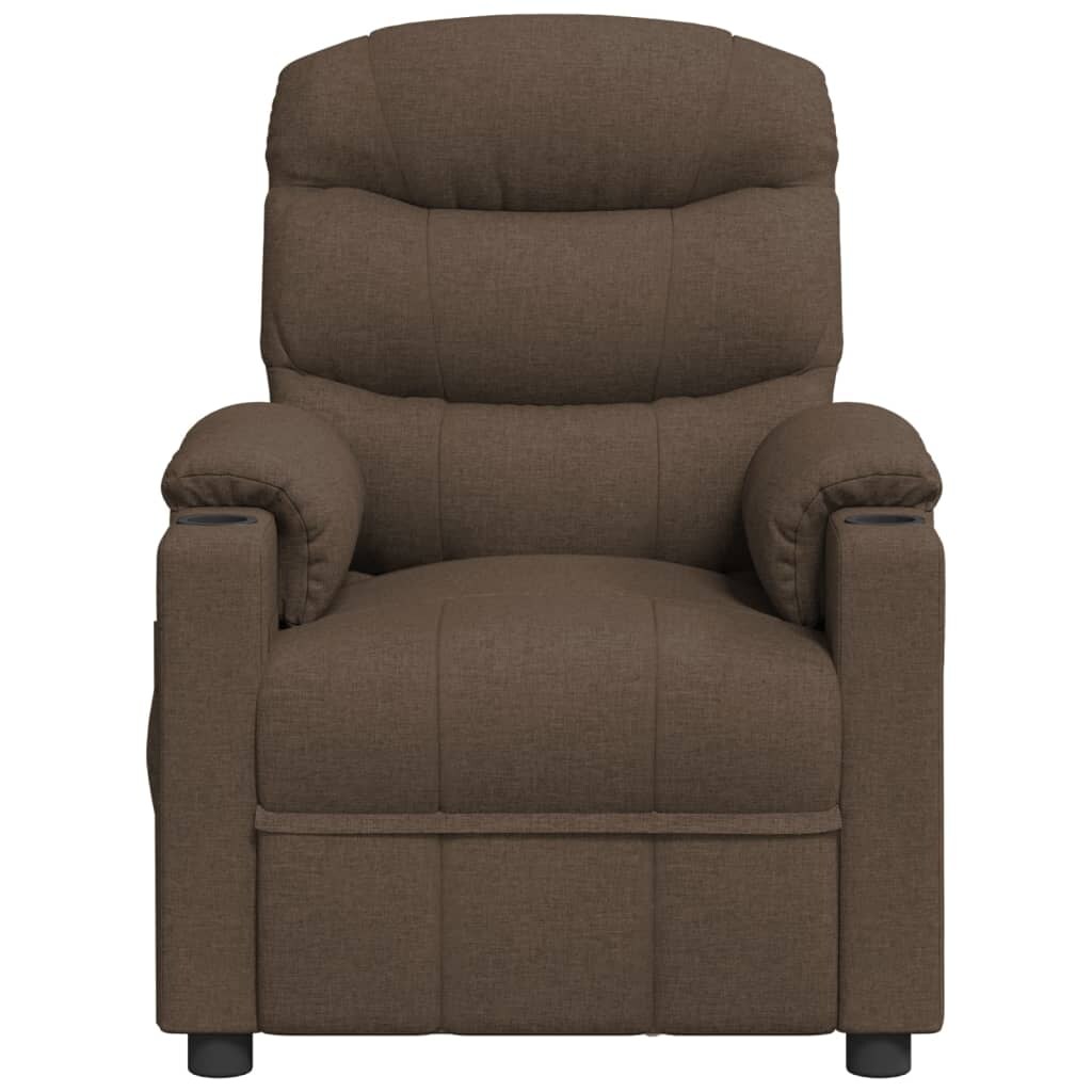 vidaXL Massagesessel Elektrisch Braun Stoff