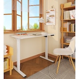 thumbnail of SIGMA Bureau, spaanplaat, 1200 x 600 mm, twee tafelbladen, handmatig in hoogte verstelbaar, wit