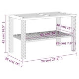 thumbnail of vidaXL Gartentisch Schwarz 70x38x42 cm Poly Rattan Akazienholz