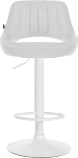 thumbnail of Décoshop26 - Verstellbarer Barhocker/Hochstuhl x1 aus weißem PVC mit durchbrochener Rückenlehne und weißem Metallfuß 10_0006100