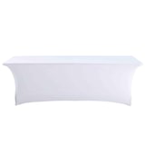 thumbnail of Mantel elástico blanco para mesa plegable de 244 cm - Oviala