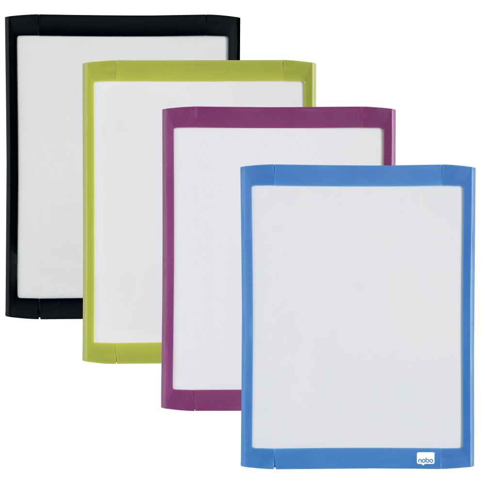 Nobo Wandmontierbares Magnetisches Whiteboard Mini 1903816 Lackierter Stahl Verschiedenfarbiger Rahmen 216 x 280 mm Weiß