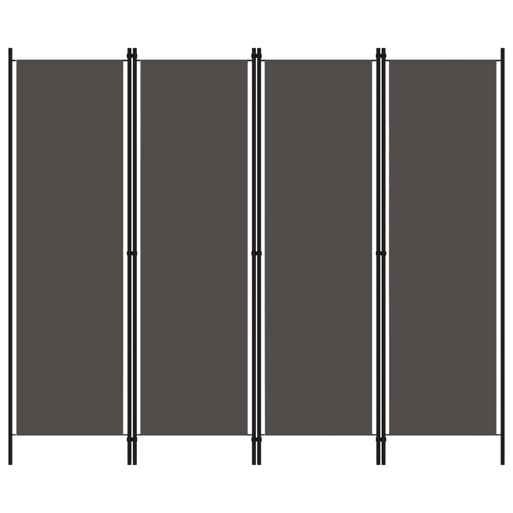 vidaXL 4-tlg. Raumteiler Anthrazit 200x180 cm