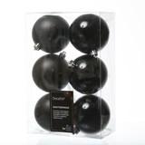 thumbnail of Weihnachtskugeln bruchfest 8cm Christbaumkugeln schwarz 6 Stück