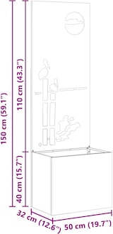 thumbnail of vidaXL Blumentopf mit dekorativem Paneel Anthrazit 50 x 140 cm