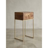 thumbnail of Nachttisch Mango Massivholz/Metall, Industrial-Stil, Boxspringbett-kompatibel, Geräumige Schublade. 40x35x75 cm | Kadima Design