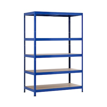 Prateleira Modular Azul com 5 Prateleiras Ajustáveis 180x120x60cm 1250Kg 7house