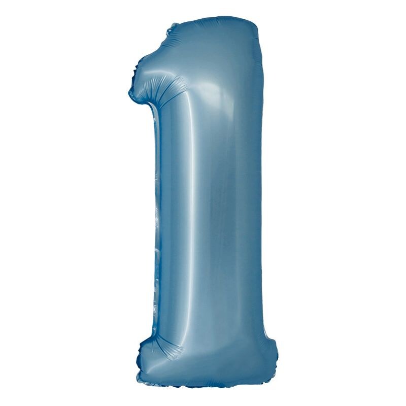XL Folienballon blau matt Zahl 1