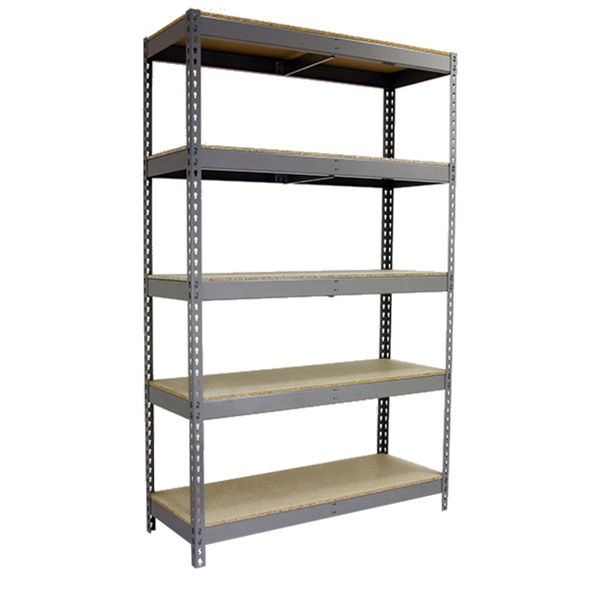 SimonRack Estantería Industrial, 3000x1200x600 mm, 400 kg de Punto Flexión, 5 Estantes Madera, Estantería Garaje, Gris/Madera - Ecoforte