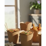 thumbnail of Food Container mit Faltverschluss 710ml 500 Stk, to go, take away, biologisch abbaubar, natürliches Design, Innenbeschichtung