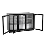 thumbnail of METRO Professional Frigo vetrina per bevande GBC3003, alluminio/vetro, 135x53x86.5cm, 308L, refrig. a ventola, 160W, con serratura, 3 porte, nero
