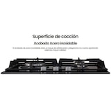 thumbnail of INFINITON Placa de Gas GAS41RO, 4 Zonas, Ancho 60 cm, NEGRO MATE Y DORADO, Bordes biselados