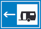 thumbnail of Wohnwagen links Symbol Schild A2 Rückseite selbstklebend