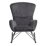 thumbnail of SalesFever mecedora | funda piel de cordero | 70 x 94 x 102 cm | gris oscuro