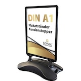 thumbnail of Plakatständer Kundenstopper Keitum Wind Line DIN A1 schwarz | beidseitiger Plakatständer für 2 Plakate | Stabiler Werbeaufsteller für Wind und Wet