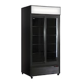 thumbnail of Frigo vetrina bibite ventilata doppia porta scorrevole con base porte in acciaio. Temperatura 0°C/+10°C. Modello CL801V2GCSLBLACK