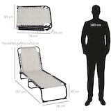 thumbnail of Outsunny Espreguiçadeira de Jardim Dobrável e Ajustável com 4 Posições Espreguiçadeira Reclinável para Exterior 197x58x76cm Creme