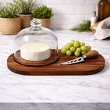 thumbnail of 3tlg Set Brie Käsebrett mit Glas-Glocke & Messer – 278001200