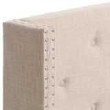 thumbnail of Polsterbett HWC-N59, Bett Doppelbett Bettgestell mit Lattenrost, Massivholz Stoff/Textil 180x200cm ~ creme-beige