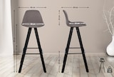thumbnail of CHEFGASTRO Barhocker SALAMANCA Stoff Eckig Schwarz HxBxT 99x38x44cm Stoff Taupe Barstuhl