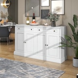 thumbnail of Merax Großes Sideboard, moderner Buffetschrank für Esszimmer und Wohnzimmer, 150 x 86 x 40 cm (L/B/H) – Antikweiß