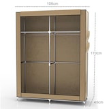 thumbnail of Intirilife Faltschrank 108x170x45 cm in CRÈME BEIGE - mit Reißverschluss Stoffschrank Kleiderschrank mit Kleiderstange, Fächern und Seitentasche