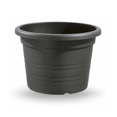 Pflanzgefäß Blumentopf Pflanztopf Kunststoff rund anthrazit Ø 40 x H 28 cm Veca