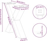 thumbnail of vidaXL Couchtischbeine X-Form 2 Stk. Naturstahl 50x(42-43) cm Stahl